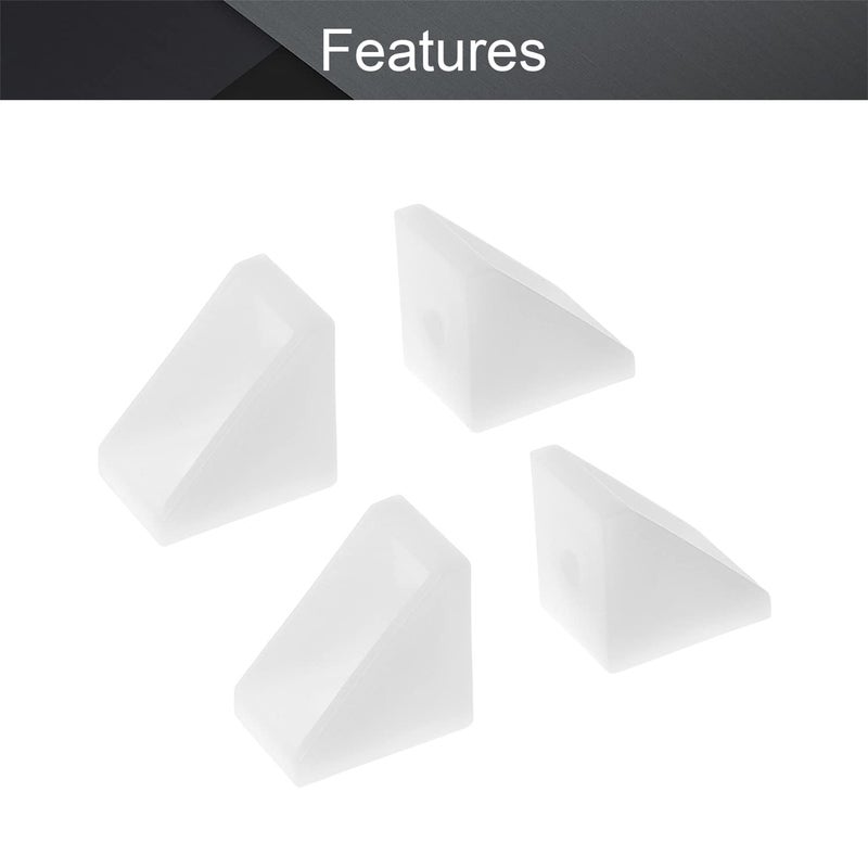 MroMax 100Pcs Plastic Corner Braces White L Brackets, 0.79" x 0.79" x 0.59" (LxWxH) Right Angle Bracket, Ideal for Supporting/Reinforcing Light-Duty Shelves, DIY Projects and Furniture Assembly - Image 3